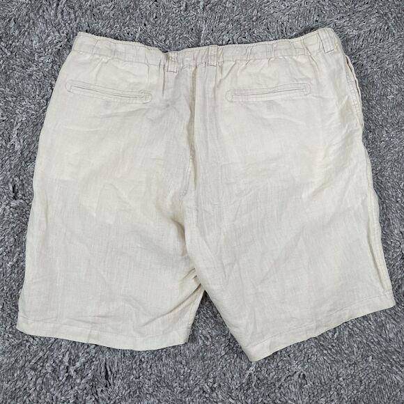Tommy Bahama Linen Shorts Men’s XXL Beige Drawstring Beach Preppy Summer Golf - Picture 3 of 5